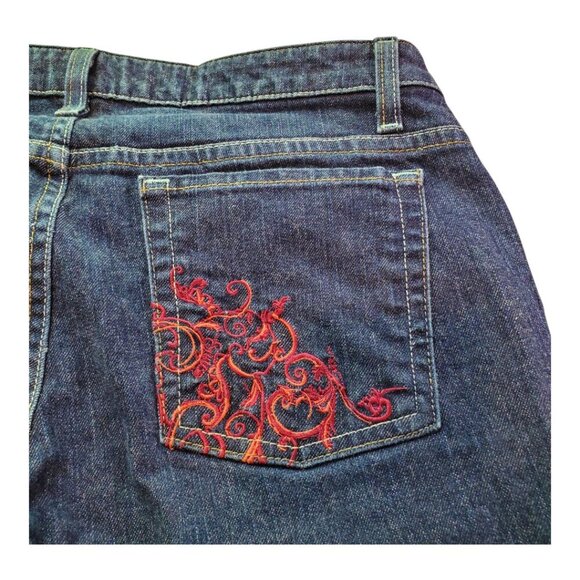 ENYCE SZ 13 Vintage Embroidered Dark Wash Hip-Hop Inspired Denim Jeans - Picture 7 of 13